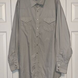 White Horse Men's Gray Button-Up Shirt